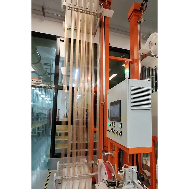 How does the discharging buffer machine adapt to the processing needs of products of different specifications?